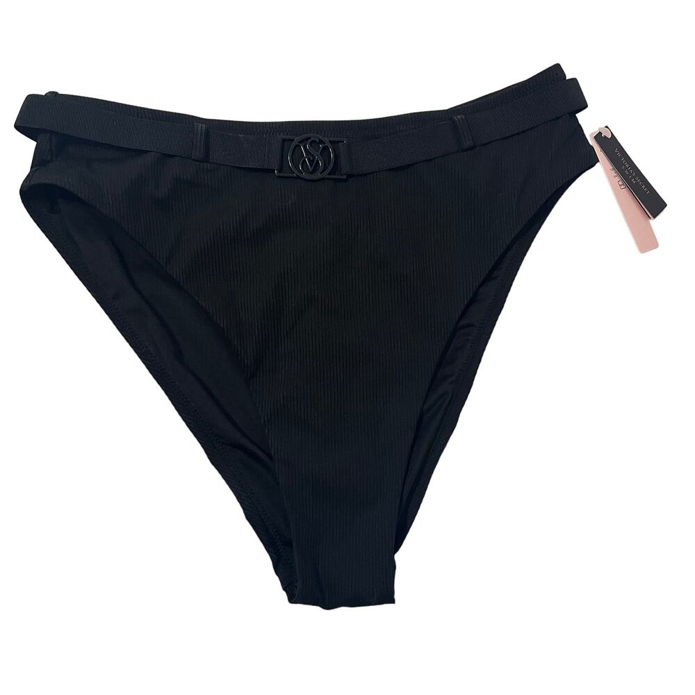 6-76 VICTORIA'S SECRET NWT $34.95 Ribbed High Waist Bikini Bottoms Medium